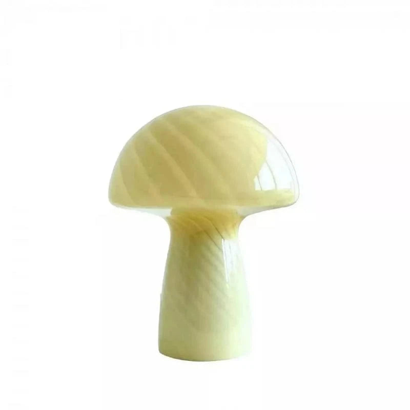 Stribet Mushroom Glas Bordlampe - Glossy - USB Port - Moderne Table Lamp Danmarkmode.dk