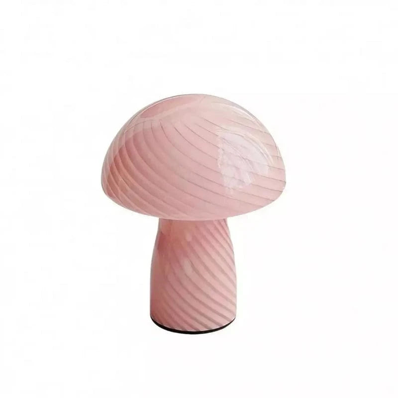 Stribet Mushroom Glas Bordlampe - Glossy - USB Port - Moderne Table Lamp Danmarkmode.dk