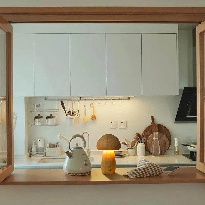 Svamp Natlys til Børn - Sengelampe - Dæmpbar - Træ Bedside Lamps Danmarkmode.dk