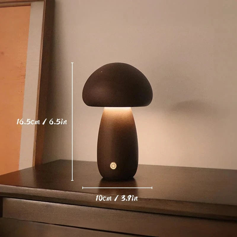 Svamp Natlys til Børn - Sengelampe - Dæmpbar - Træ Bedside Lamps Danmarkmode.dk