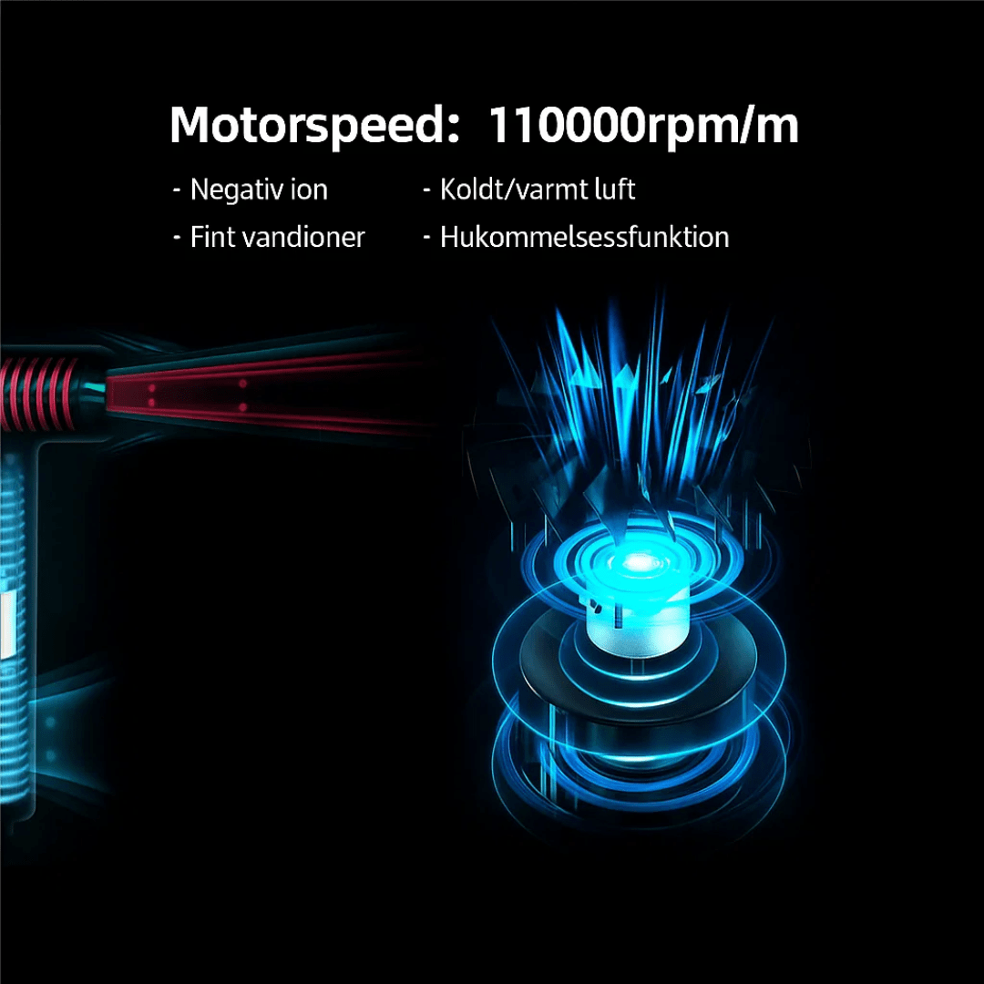 SwiftDry – Magnetisk hårtørrer – Ultralet <500 g – 110.000 rpm – Ion-teknologi Hair Dryers Danmarkmode
