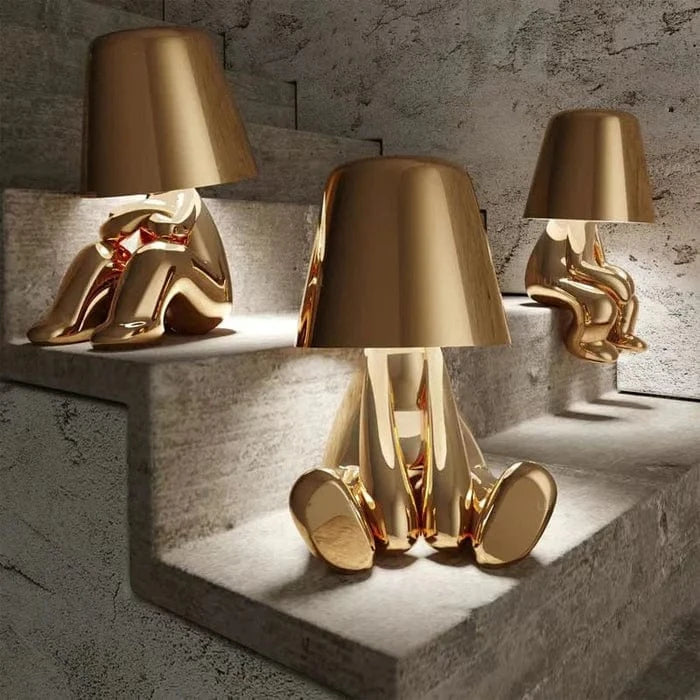 Tænker Lampe Trådløs LED Bordlampe - Metallisk - Moderne - USB Belysning Danmarkmode.dk