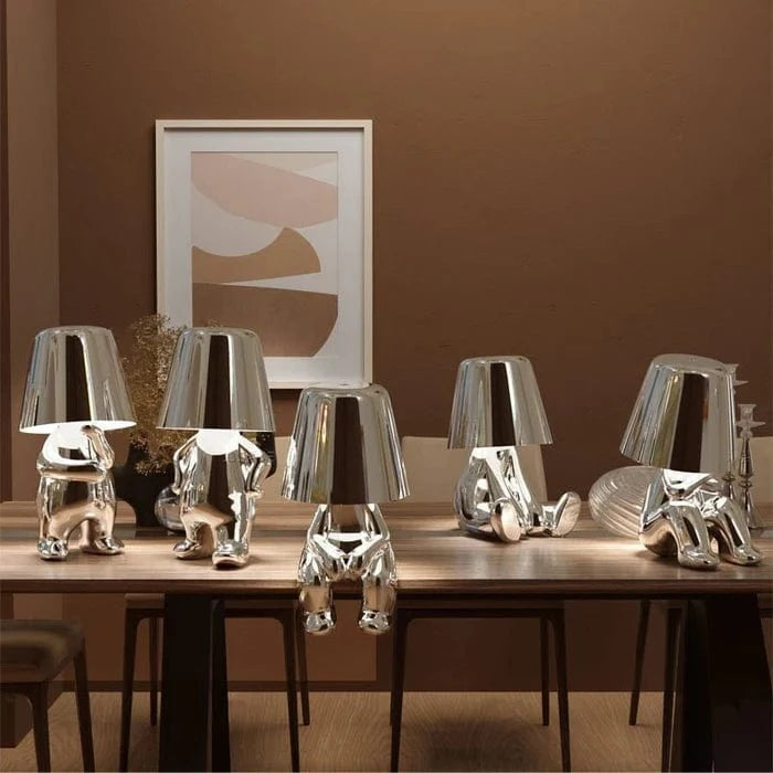 Tænker Lampe Trådløs LED Bordlampe - Metallisk - Moderne - USB Belysning Danmarkmode.dk