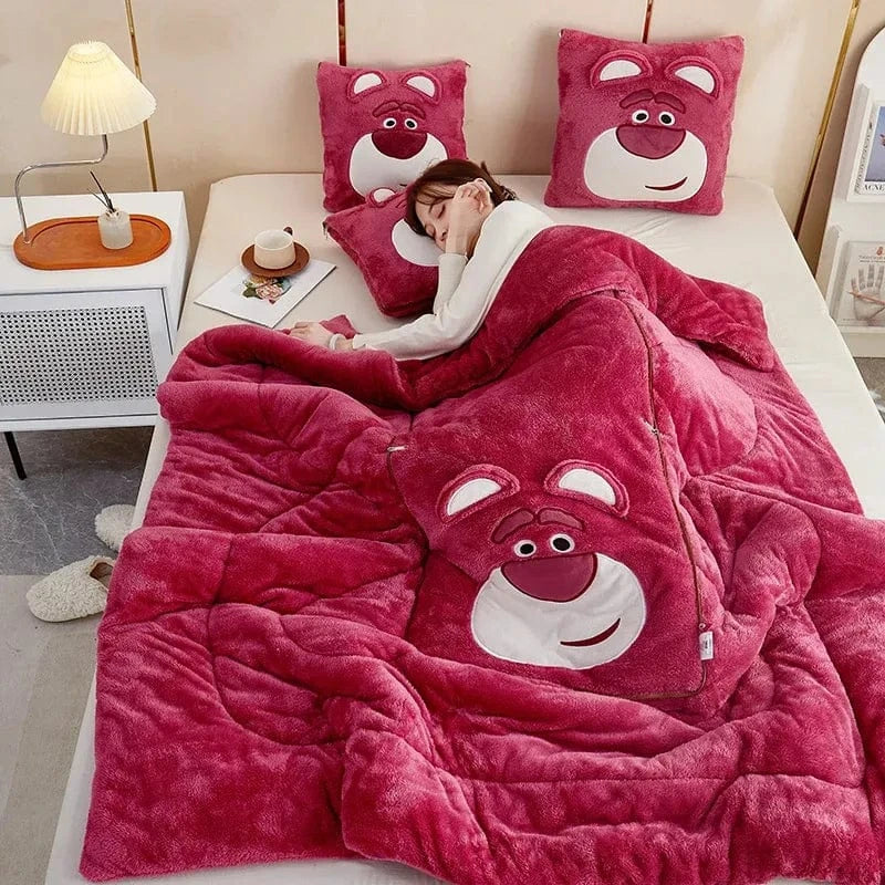 Tæppe Med Pude - Blødt Vinter Tæppe til Stue, Grå Farve, Polyester, Unisex, Ideelt til Sofa og Seng Blacnkets Danmarkmode.dk