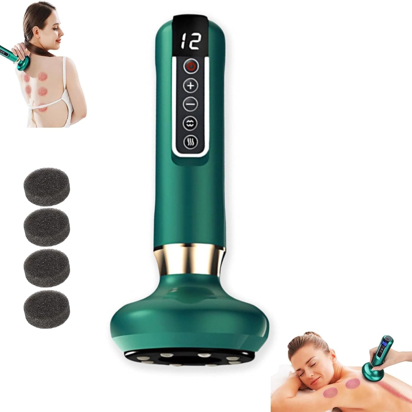 Trådløs Cellulite Elektrisk Massageapparat - Håndholdt - Cupping - Varme - Toning Electric Massagers Danmarkmode.dk