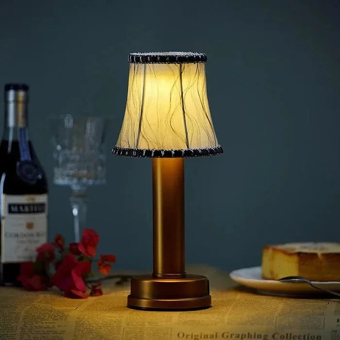 Trådløs Metal Skrivebordslampe - Stof - Dæmpbar - USB genopladelig Table Lamps Danmarkmode.dk
