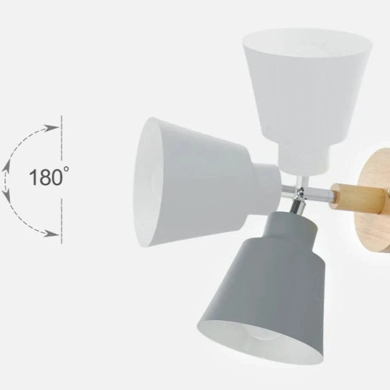 Træ Base Drejelig Væglampe mit Trækledning - Moderne - Indendørs Lys - 40W Wall Light Fixtures Danmarkmode.dk
