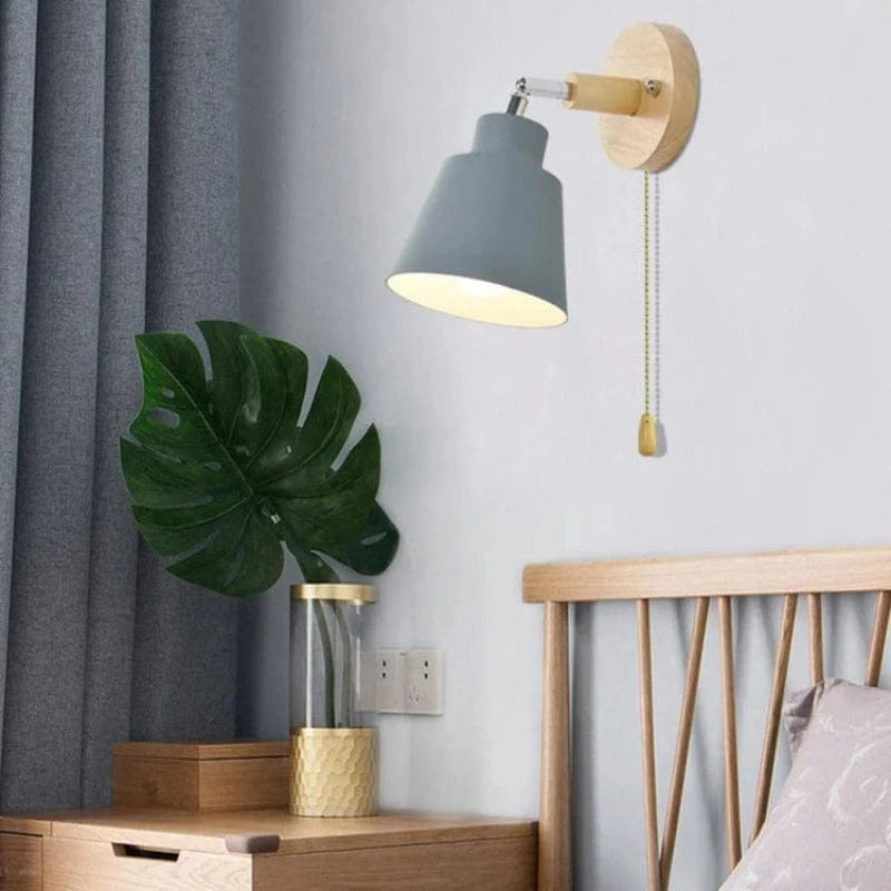 Træ Base Drejelig Væglampe mit Trækledning - Moderne - Indendørs Lys - 40W Wall Light Fixtures Danmarkmode.dk