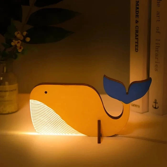 Træ Dyr Dekorativ Sengelampe til Børn - Natlampe - LED - Akryl Night Lights Danmarkmode.dk