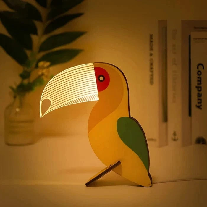 Træ Dyr Dekorativ Sengelampe til Børn - Natlampe - LED - Akryl Night Lights Danmarkmode.dk