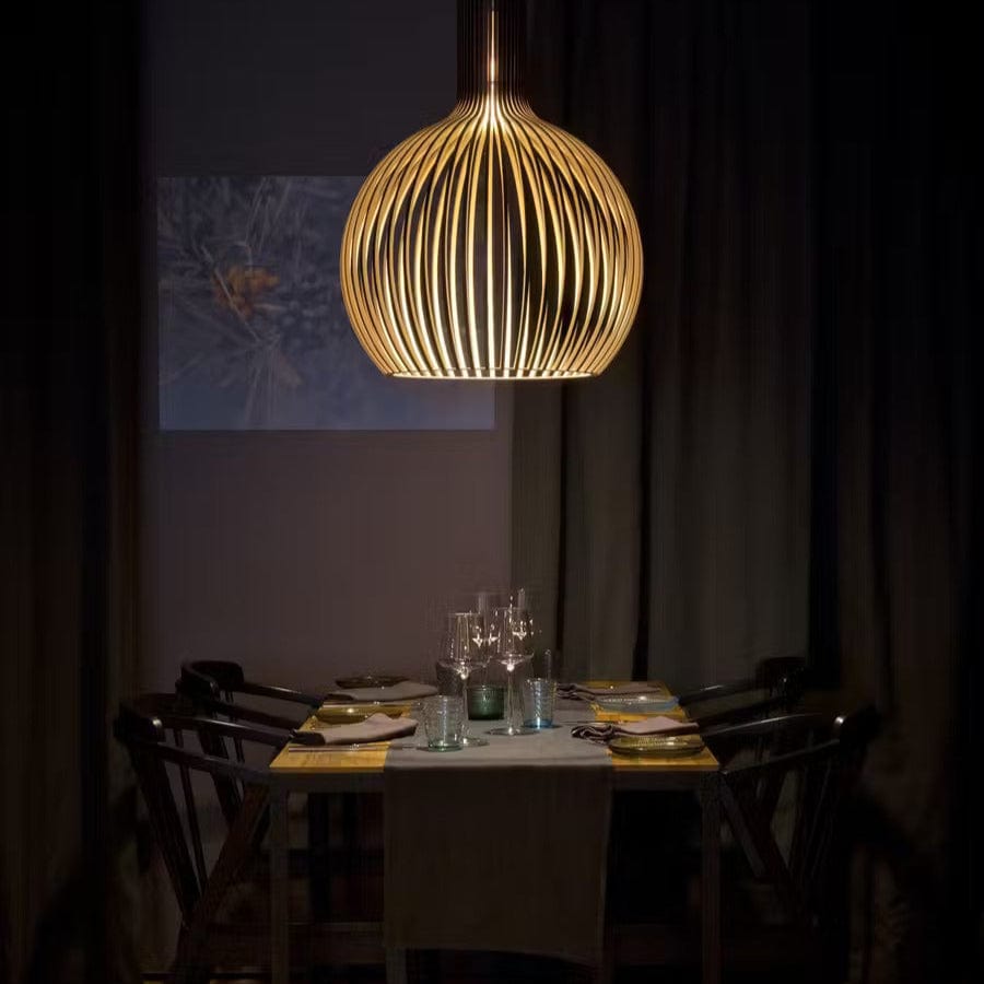 Træ Pendel Lampe - Vintage - Justerbar - Hængende - Boligindretning - LED Lys Pendant Lights Danmarkmode.dk