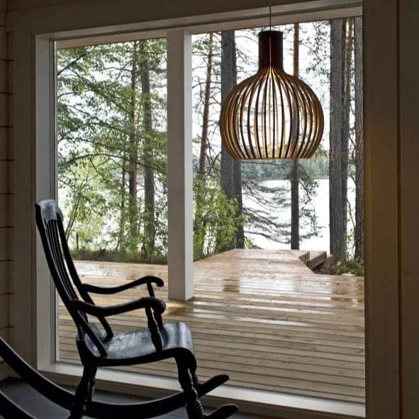Træ Pendel Lampe - Vintage - Justerbar - Hængende - Boligindretning - LED Lys Pendant Lights Danmarkmode.dk