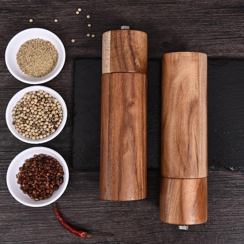 Træ Salt og Peberkværn - Bestik - Vandafvisende - Akacietræ Spice Grinders Danmarkmode.dk