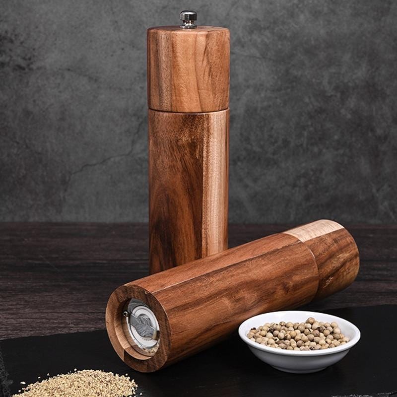 Træ Salt og Peberkværn - Bestik - Vandafvisende - Akacietræ Spice Grinders Danmarkmode.dk