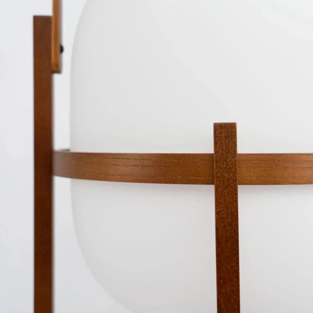 Træramme Ovalt Glas Bordlampe - Bærbar - Gulvlampe - Lanterne Floor Lamps Danmarkmode.dk