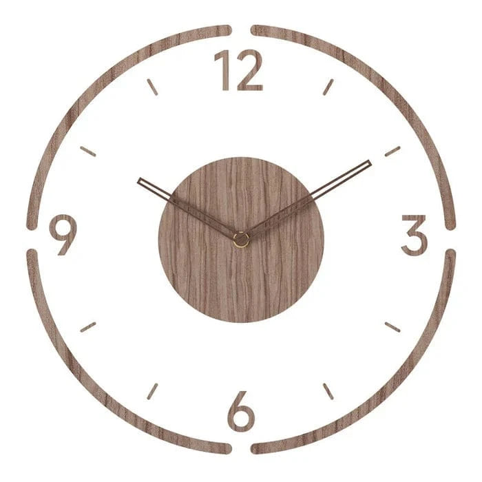 Transparent Acrylic Vægur af Træ - Lydløst Vægur - Vægur med Tal - 35 cm Wall Clock Danmarkmode.dk