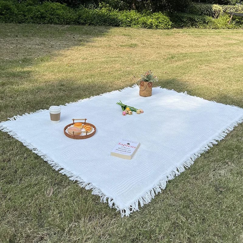 Udendørs Boheme Picnic Tæppe - Kvast - Letvægt - Strikket Picnic Blankets Danmarkmode.dk