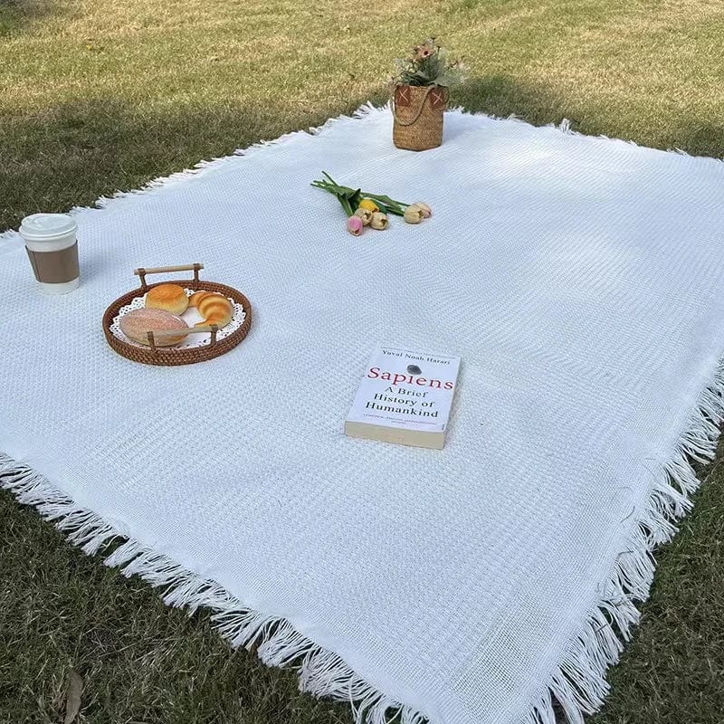 Udendørs Boheme Picnic Tæppe - Kvast - Letvægt - Strikket Picnic Blankets Danmarkmode.dk