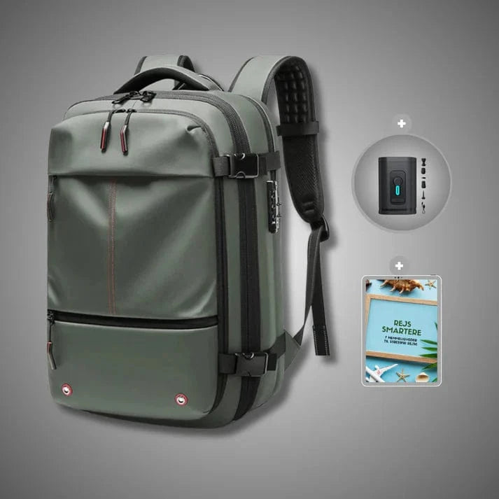 Udvidelig Vakuum Kompression Rygsæk - Vandtæt - Rejsetaske - Låsbar Backpacks Danmarkmode.dk