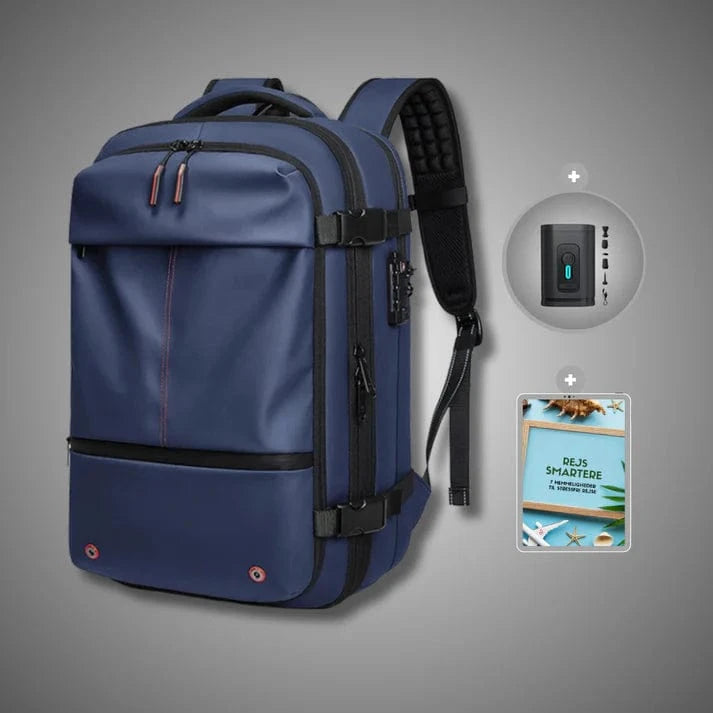 Udvidelig Vakuum Kompression Rygsæk - Vandtæt - Rejsetaske - Låsbar Backpacks Danmarkmode.dk