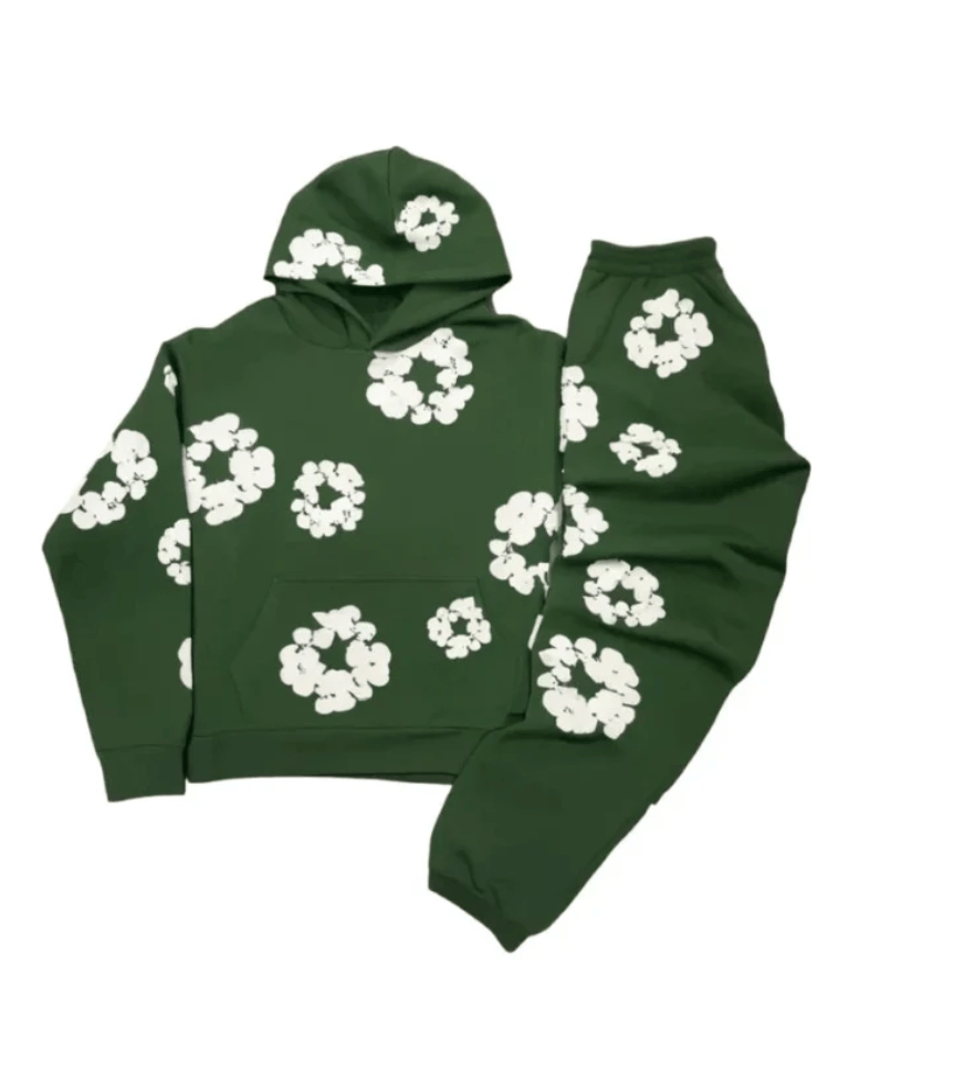 Unisex træningsdragt med blomster fra Modera | Ikonisk print | Vanero | Komfortabelt sportstøj Two Piece Set Danmarkmode.dk