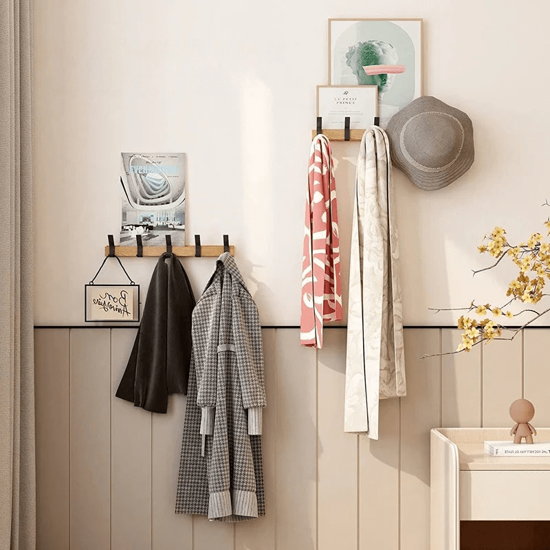 Væg Knagerække Træ - Aluminium - Kraftig - Flytbar Wall Hooks Danmarkmode.dk