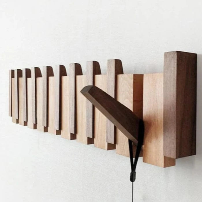 Væg Piano Knagerække I Træ - Retractable - Kompakt - Moderne Wall Hooks Danmarkmode.dk