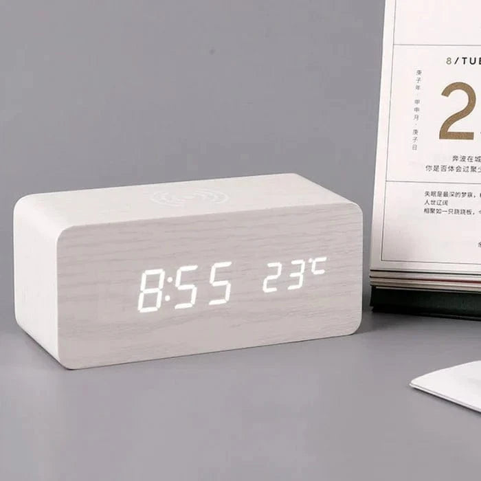 Vækkeur Med Lys - Digital - Alarm - Trælook - Radiostyret Alarm Clocks Danmarkmode.dk