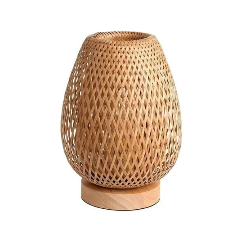 Vævet Bambus Sengebord LED Natlampe - Genopladelig Lampe - Dæmpbar Bedside Lamps Danmarkmode.dk
