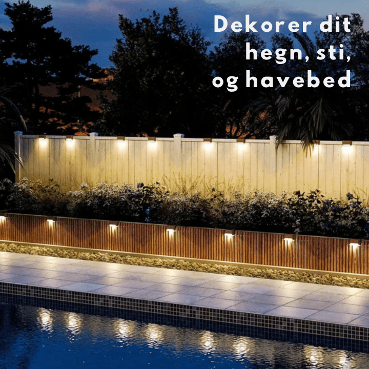 Vandtæt Udendørs LED Solcellelamper - Væglampe - Trapper - Havelamper Landscape Pathway Lighting Danmarkmode.dk
