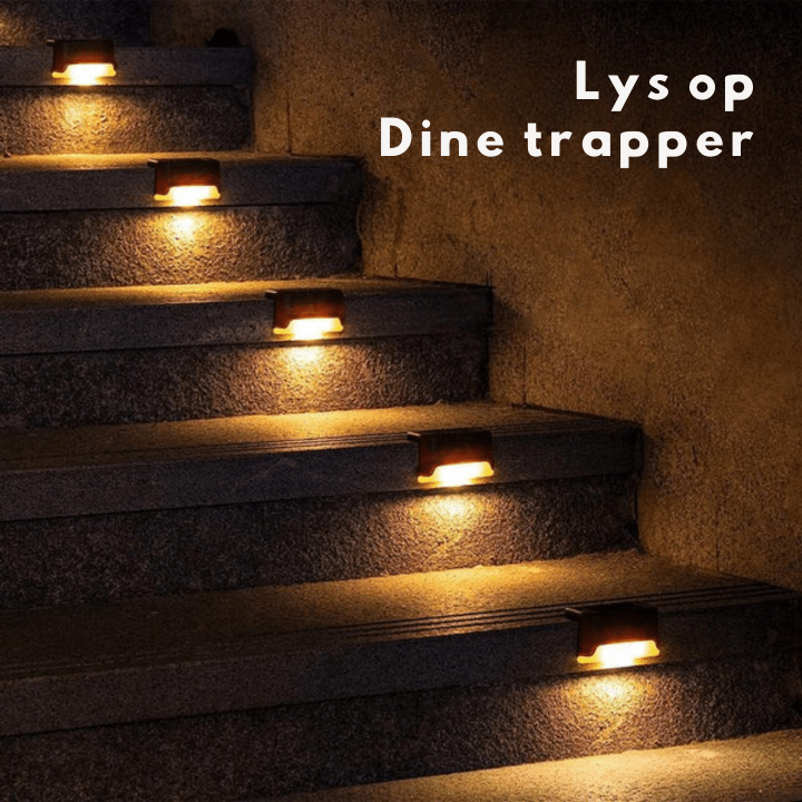 Vandtæt Udendørs LED Solcellelamper - Væglampe - Trapper - Havelamper Landscape Pathway Lighting Danmarkmode.dk