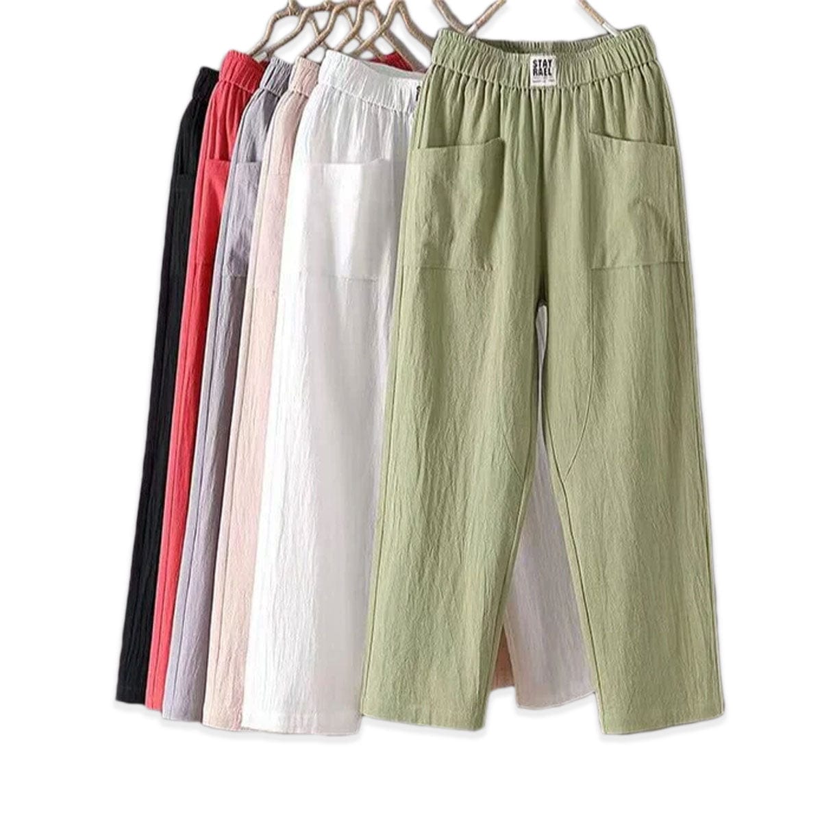 Vidde Bukser Høj Talje Dame, Casual, Grå, Komfortabel, Størrelse L, Tøj Pants Danmarkmode.dk