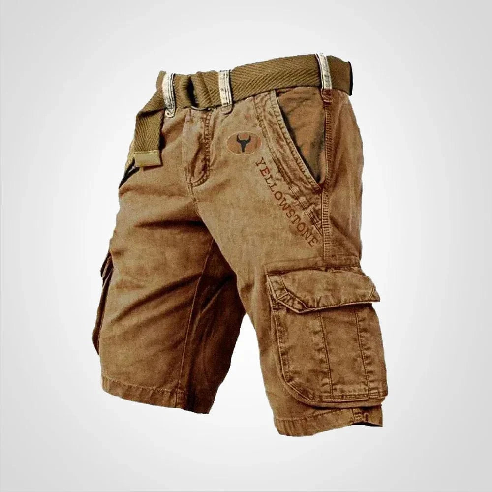 Vintage Cargo Shorts Herre - Streetwear - Brunt Bælte - Loose - Sommer Shorts Cargo Shorts Danmarkmode.dk