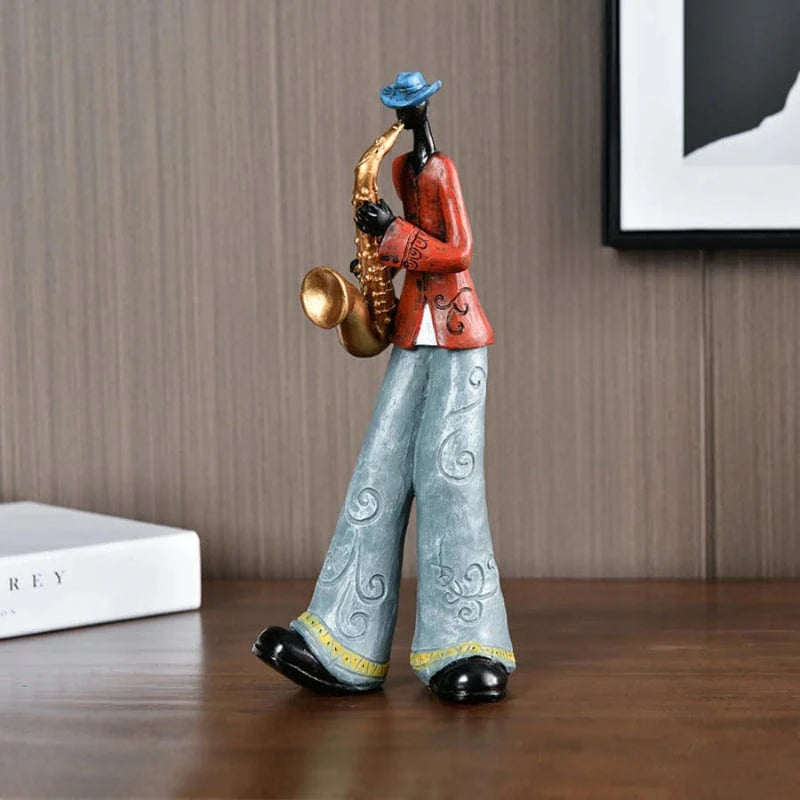 Vintage Jazzband Figurer Skulptur - Resin - Samlerobjekt - Musikere Figurines Danmarkmode.dk