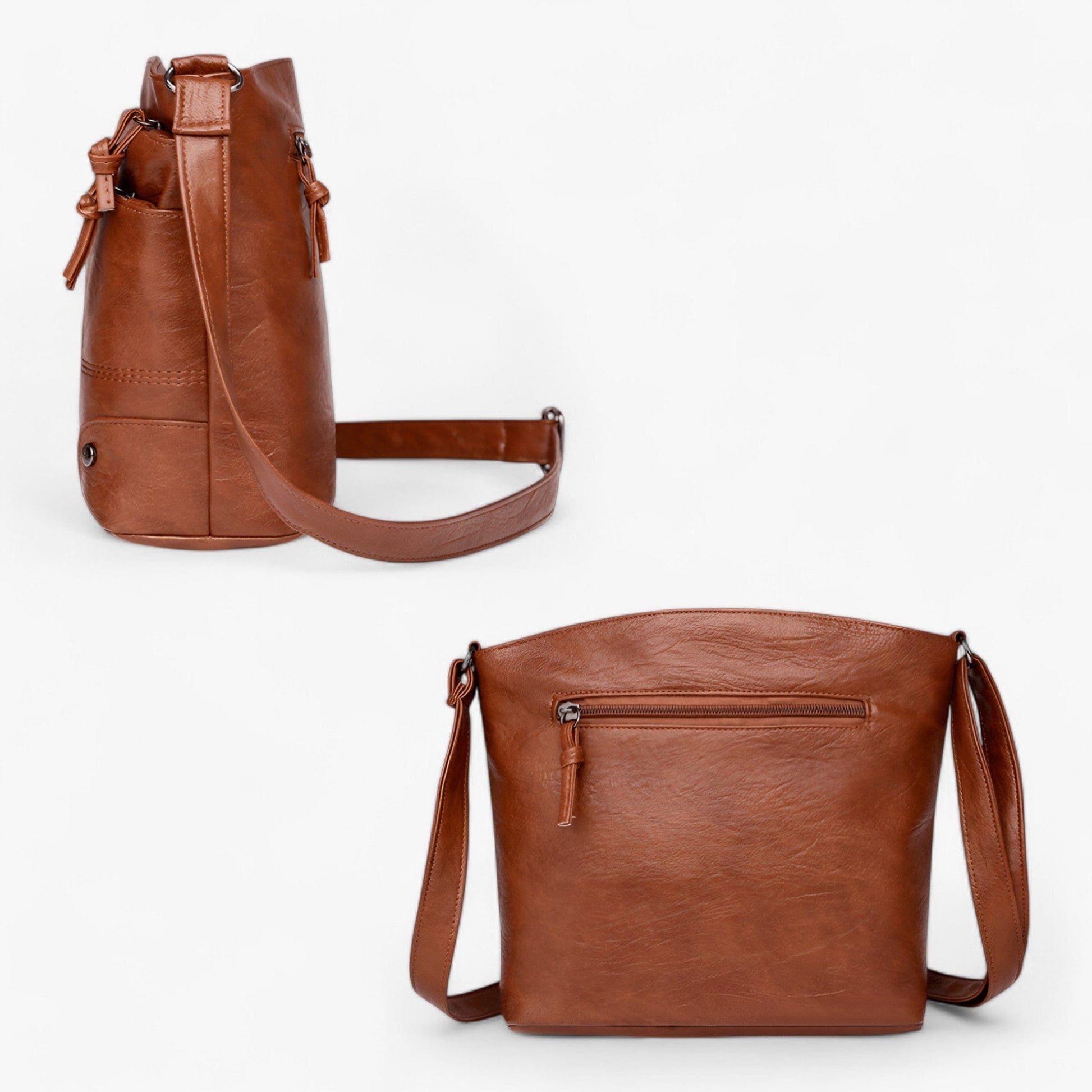 Vintage Læder Skuldertaske - Dame, Mørke Brun, Klassisk Stil, Holdbar Materiale Shoulder Bag Danmarkmode.dk
