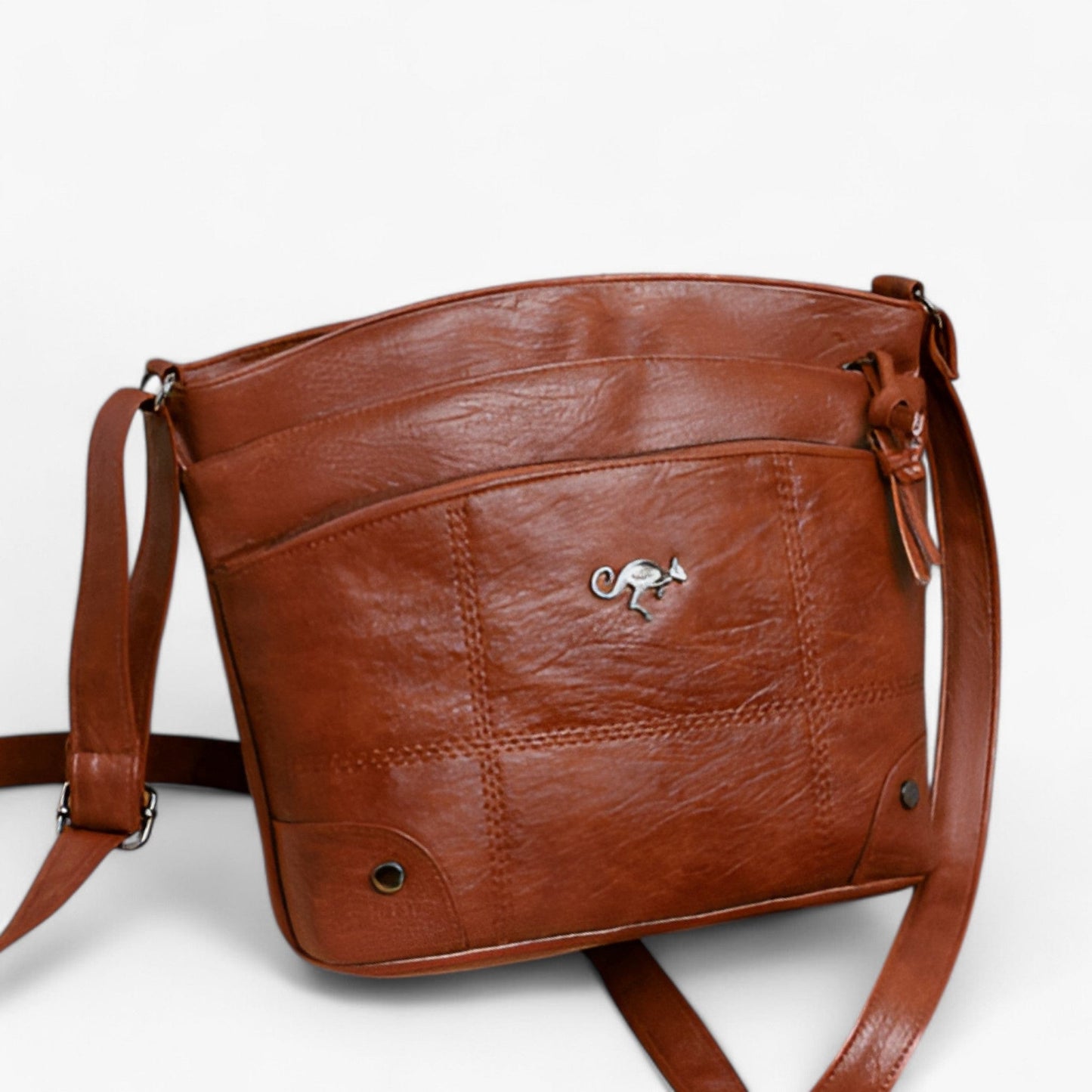 Vintage Læder Skuldertaske - Dame, Mørke Brun, Klassisk Stil, Holdbar Materiale Shoulder Bag Danmarkmode.dk