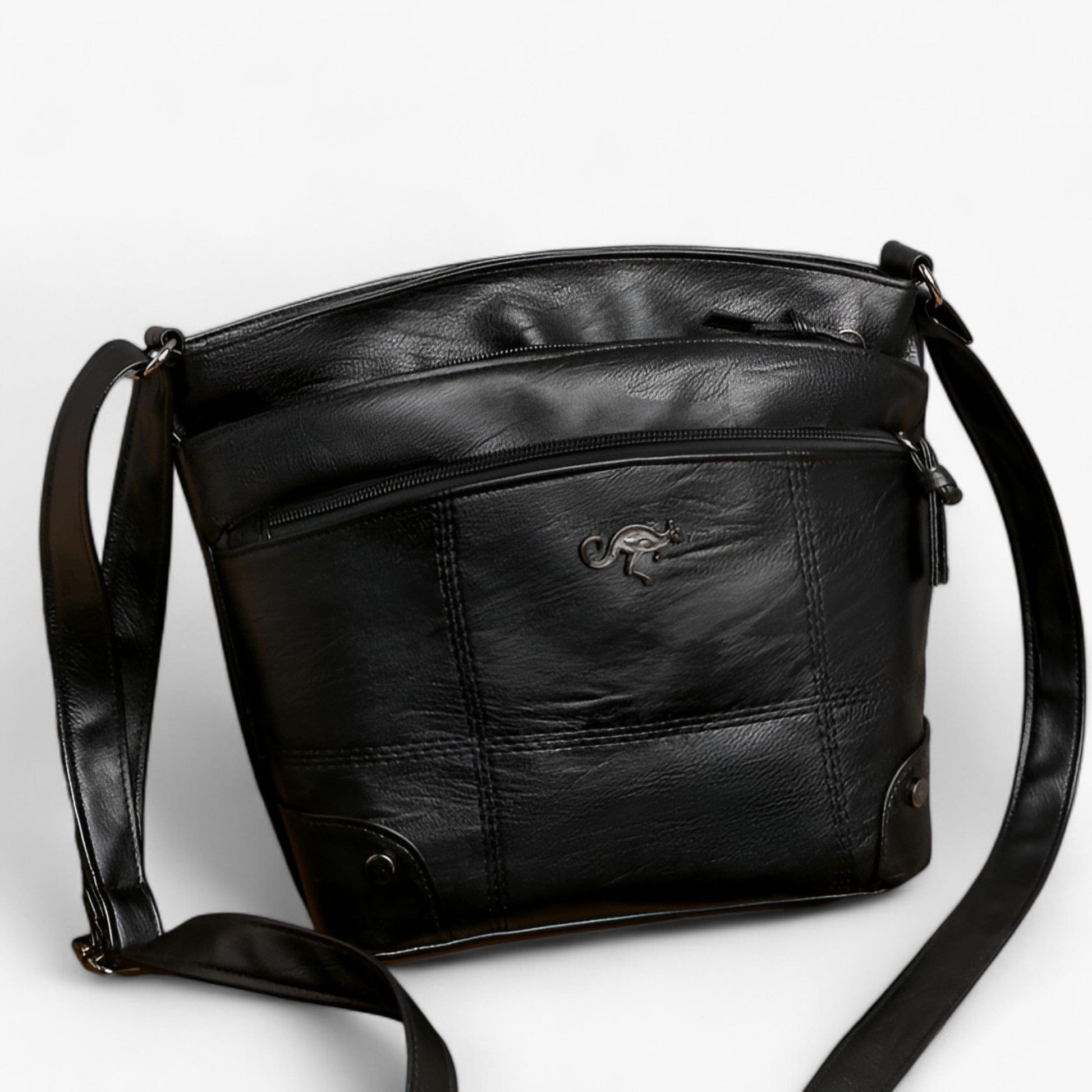 Vintage Læder Skuldertaske - Dame, Mørke Brun, Klassisk Stil, Holdbar Materiale Shoulder Bag Danmarkmode.dk