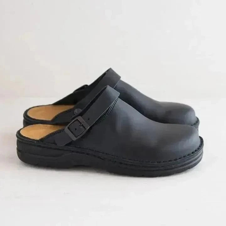 Vintage Ortopædisk Sko Mænd - PU Læder - Slip On - Træsko Clogs Danmarkmode.dk