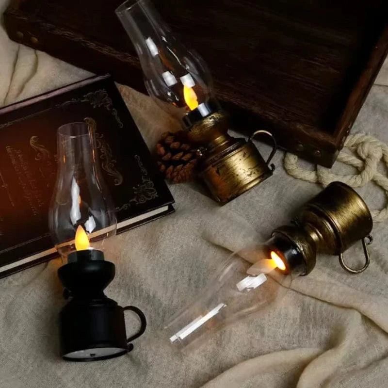 Vintage Stearinlys Led Olielampe - Batteridrevet - Trådløs - Dæmpbar Table Lamp Danmarkmode.dk
