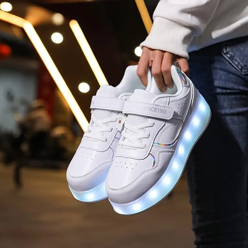 Wheelskate Adventure Rullesko - LED Hjul Sneakers til Børn, Komfortable, Stilige, Gummisål, Unisex, Flerfarvet Sneakers Danmarkmode.dk