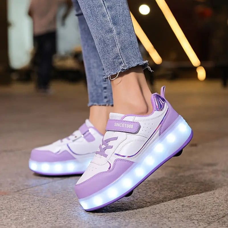 Wheelskate Adventure Rullesko - LED Hjul Sneakers til Børn, Komfortable, Stilige, Gummisål, Unisex, Flerfarvet Sneakers Danmarkmode.dk