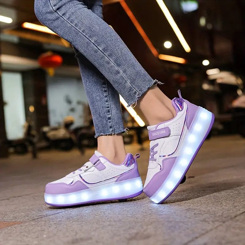 Wheelskate Adventure Rullesko - LED Hjul Sneakers til Børn, Komfortable, Stilige, Gummisål, Unisex, Flerfarvet Sneakers Danmarkmode.dk