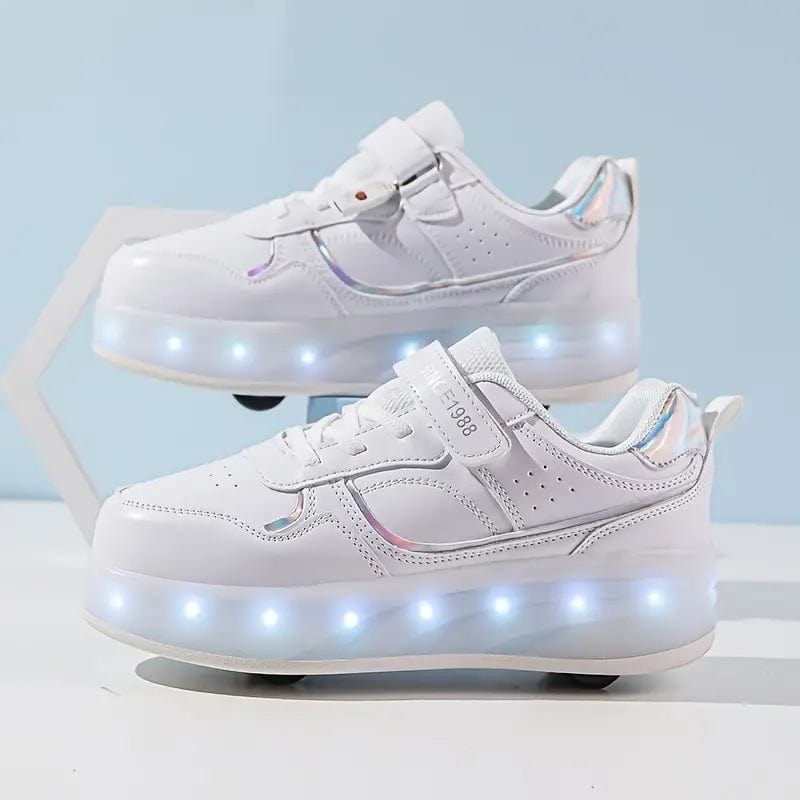 Wheelskate Adventure Rullesko - LED Hjul Sneakers til Børn, Komfortable, Stilige, Gummisål, Unisex, Flerfarvet Sneakers Danmarkmode.dk