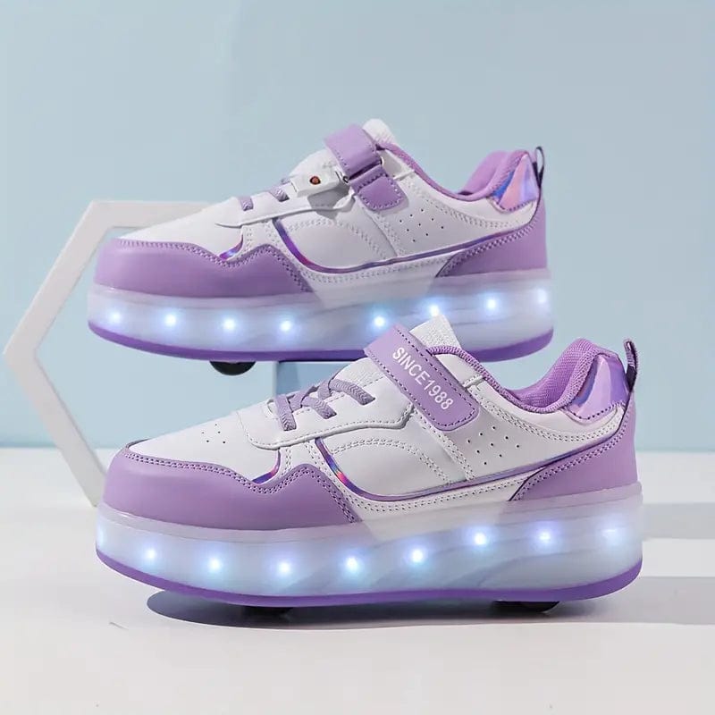 Wheelskate Adventure Rullesko - LED Hjul Sneakers til Børn, Komfortable, Stilige, Gummisål, Unisex, Flerfarvet Sneakers Danmarkmode.dk