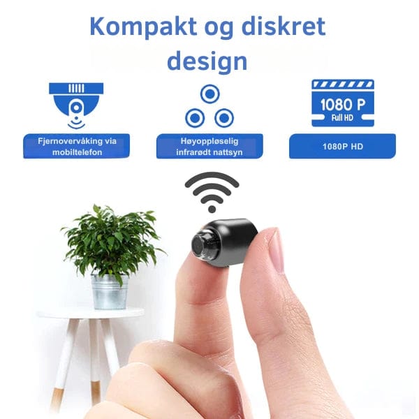 WiFi Kamera, Lang Batterilevetid, HD Optagelse, Bærbar, Sort, Unisex Mini Camera Danmarkmode.dk