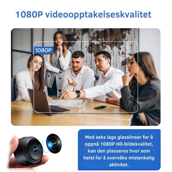 WiFi Kamera, Lang Batterilevetid, HD Optagelse, Bærbar, Sort, Unisex Mini Camera Danmarkmode.dk