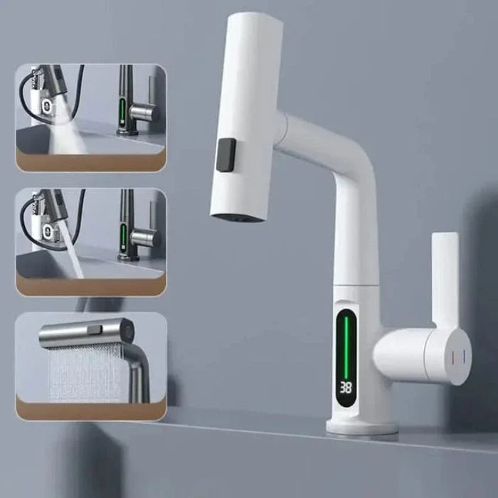 3-vejs Sprøjte Vandhane til Køkkenet - Vandfald - Varmelegeme - Justerbar Kitchen Sink Faucets Danmarkmode.dk