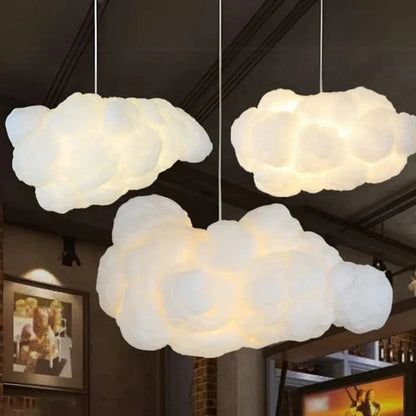 3D Cloud LED Pendel Lampe - Silke - Natlampe - Hængelampe Ceiling Light Fixtures Danmarkmode.dk