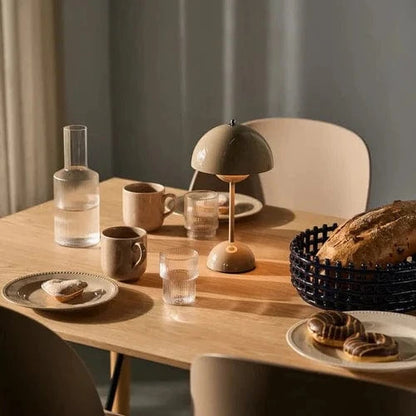 Blomsterkrukke Bærbar Bordlampe - Svamp - Trådløs - Moderne