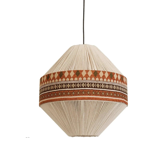 Etnisk Boheme Pendel Lampe - Frynser - Tribal - Stof